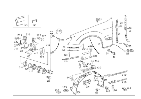 Front Fender for 2005 Mercedes-Benz S430 #0