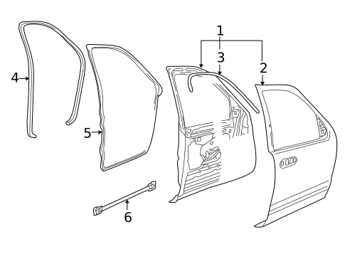Door & Components for 2003 Lincoln Aviator #0