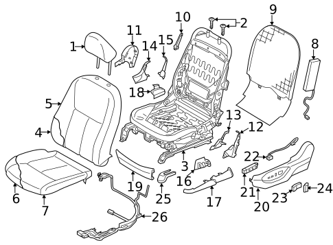 Front Seat Components for 2020 INFINITI Q50 #1