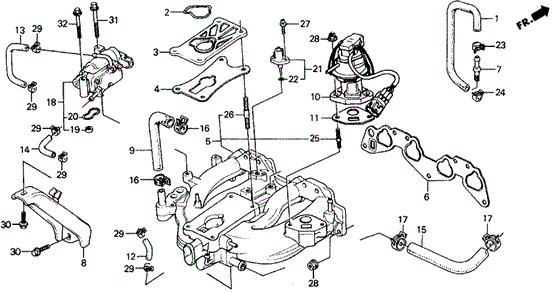 Intake Manifold (1) 2WD for 1989 Honda Civic #0