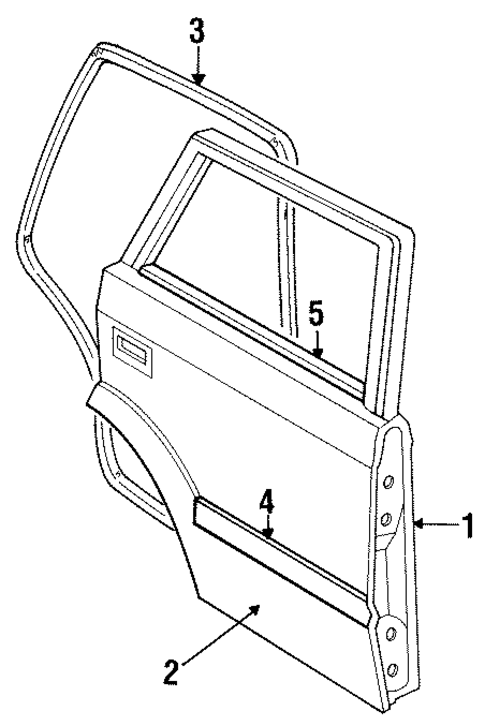 Exterior Trim - Rear Door for 1991 Mercury Tracer #0