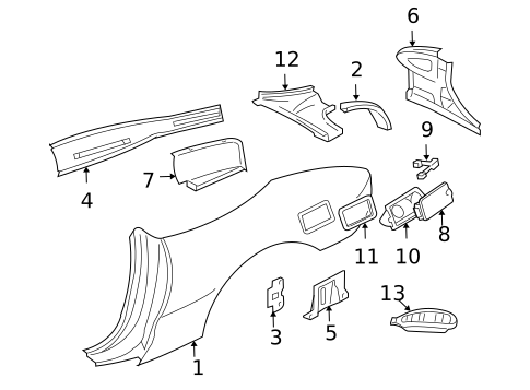 Quarter Panel & Components for 1995 Chevrolet Cavalier #0