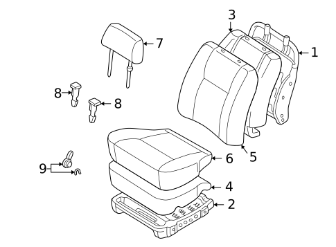 Front Seat Components for 2002 Toyota Tacoma #1