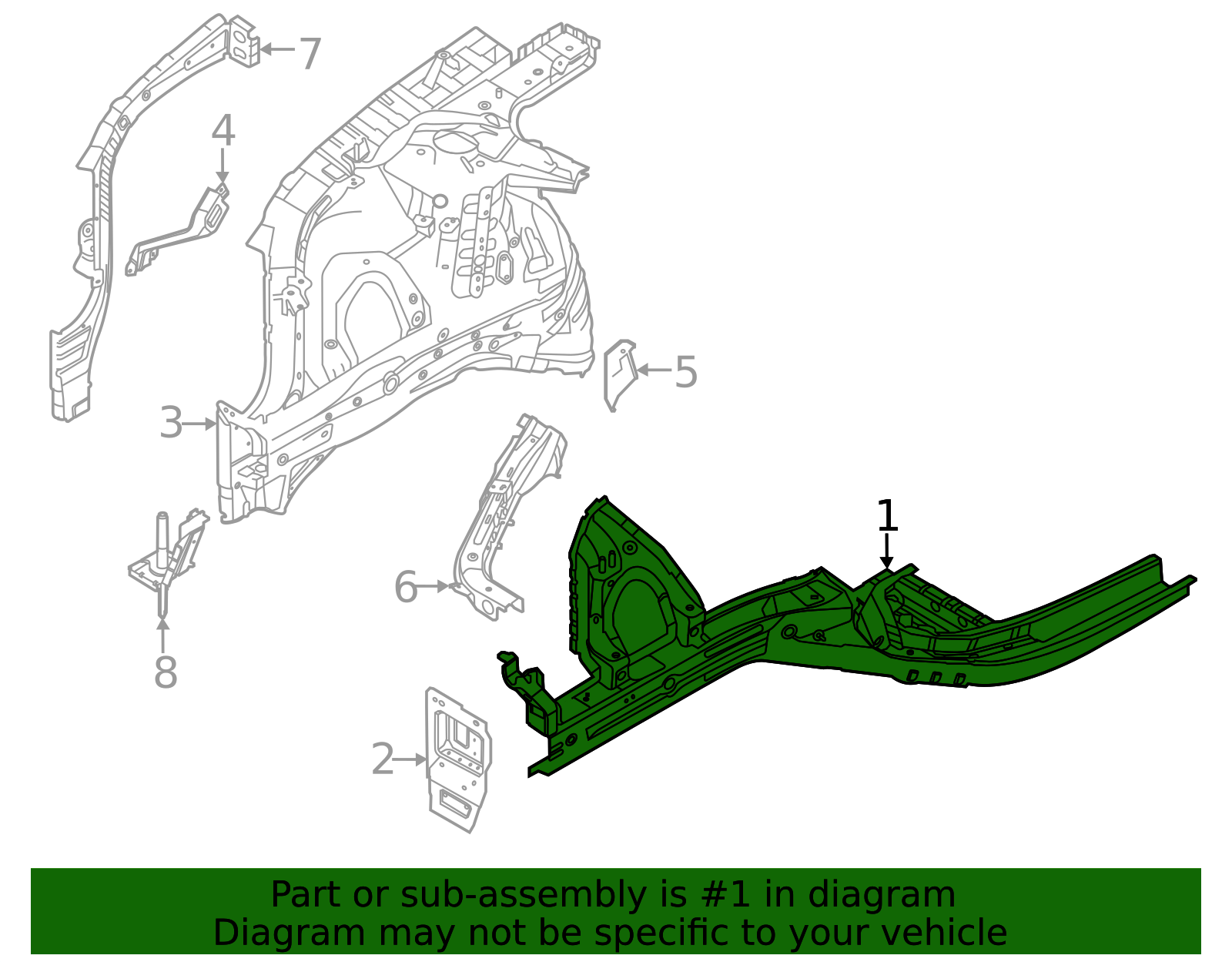 2020-2022 Hyundai Sonata Rail Assembly 64601-L0000 | World OEM Parts ...