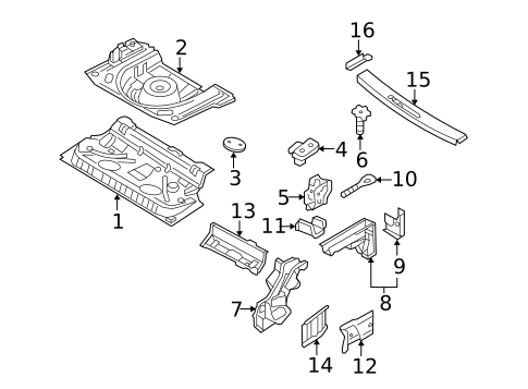 Rear Floor & Rails for 2001 Audi TT Quattro #1