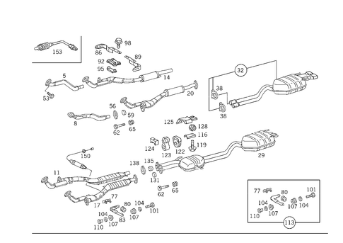Exhaust System Used on Twelve-Cylinder Gasoline Vehicles for 1992 Mercedes-Benz 600SEL #0