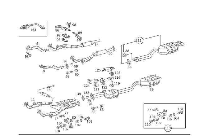 1404900619 - : Exhaust Pipe for Mercedes-Benz: 600SEL Image
