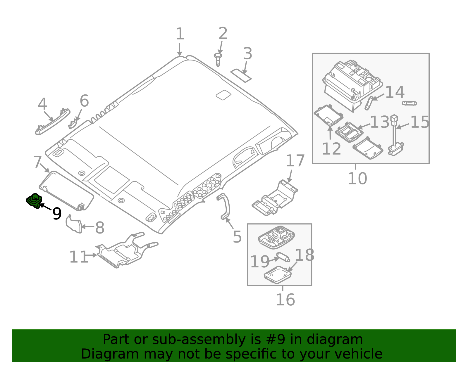Genuine OEM Nissan Sun-Visor Holder Clip 96409-9Z403 - For Frontier, Xterra (2001-2004)
