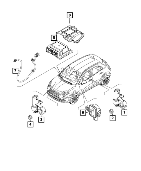 Keys, Modules and Engine Controllers for 2021 Fiat 500X #3
