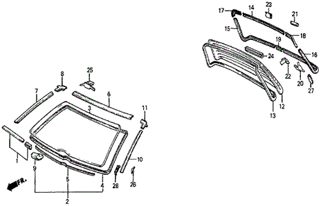 Windshield - Rear Window for 1985 Honda Prelude #0