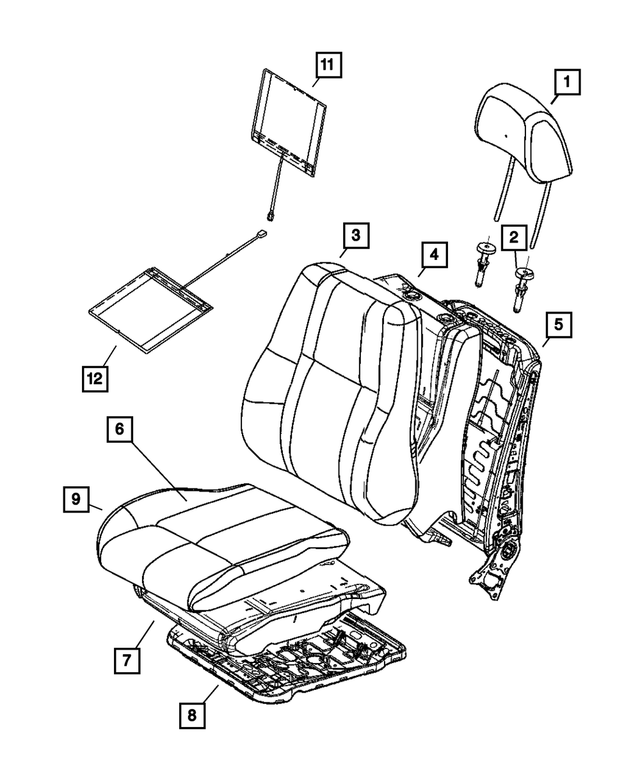 1DN981DVAA - Interior Trim: Headrest Sleeve, Non-locking for Mopar Image
