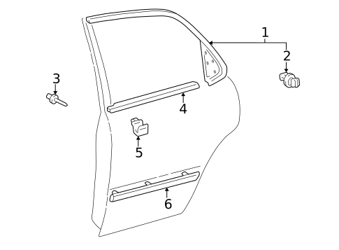 Exterior Trim - Rear Door for 1999 Toyota Camry #0