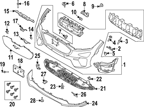 Bumper & Components - Front for 2021 Ford Mustang Mach-E #0