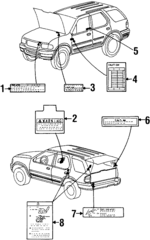 8971345680 - Body: Caution Label for Honda: Passport Image