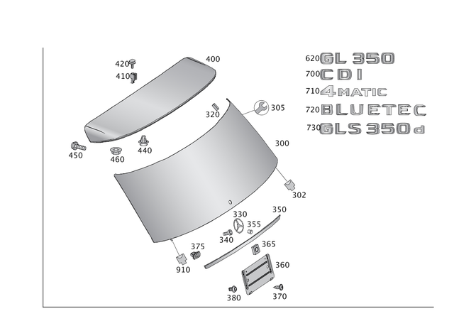 8345 - Rear-End Door: Fillister HD Screw for Mercedes-Benz Image