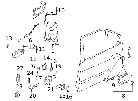 Rear Door for 1998 BMW 528i #0