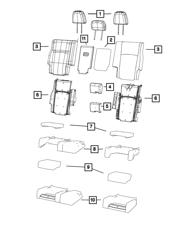 1UN00DX9AA - Interior Trim: Rear Headrest, Outboard for Mopar Image