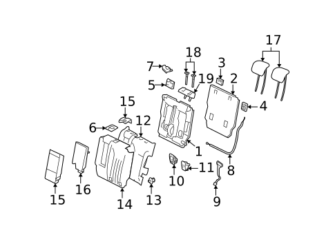 Rear Seat Components for 2009 Mercedes-Benz GL550 #0