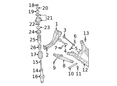 Rear Suspension for 2010 Dodge Caliber #0