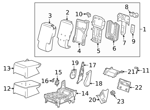 Front Seat Components for 2022 Chevrolet Silverado 1500 LTD #11