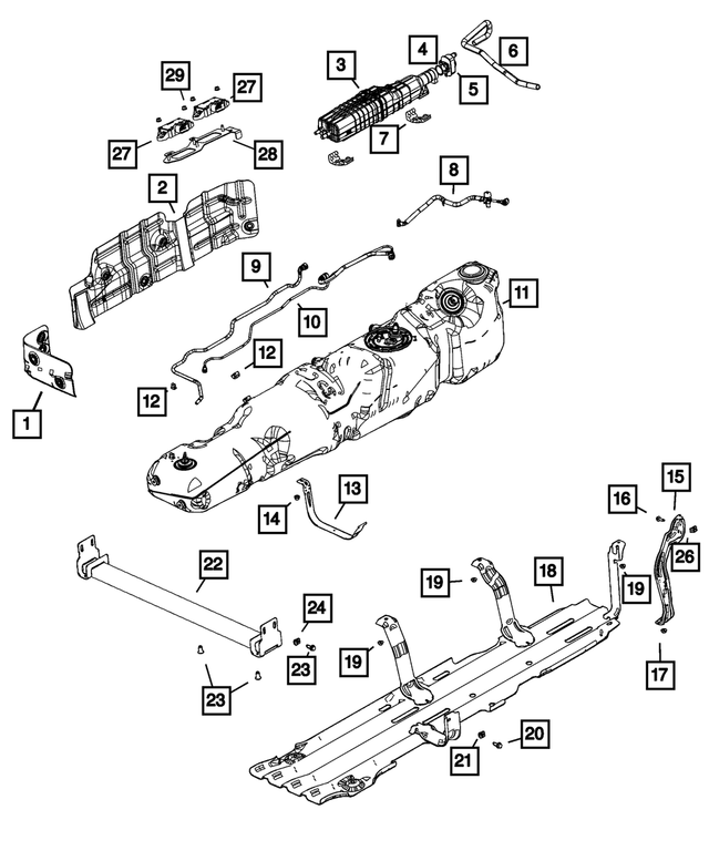 6512090AA - Fuel and Accelerator Pedal: Hex Flange Lock Nut And Retainer for Mopar Image image