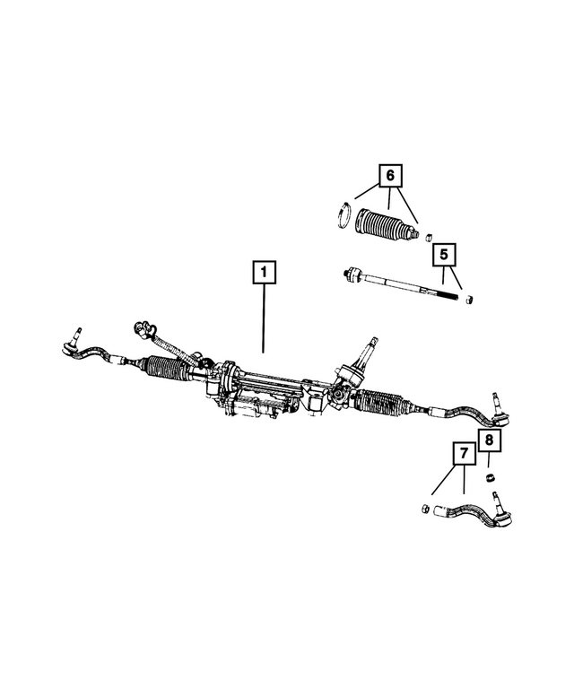 68543865AA - : Outer End Tie Rod Kit, Right for Mopar Image