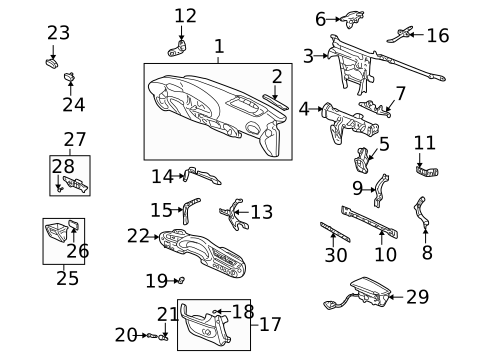 Instrument Panel Components for 2005 Honda Insight #0