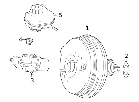 Master Cylinder - Components On Dash Panel for 2010 Mercedes-Benz CLS63 AMG #0