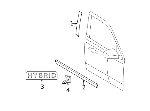 Exterior Trim - Front Door for 2008 Mercury Mariner #0