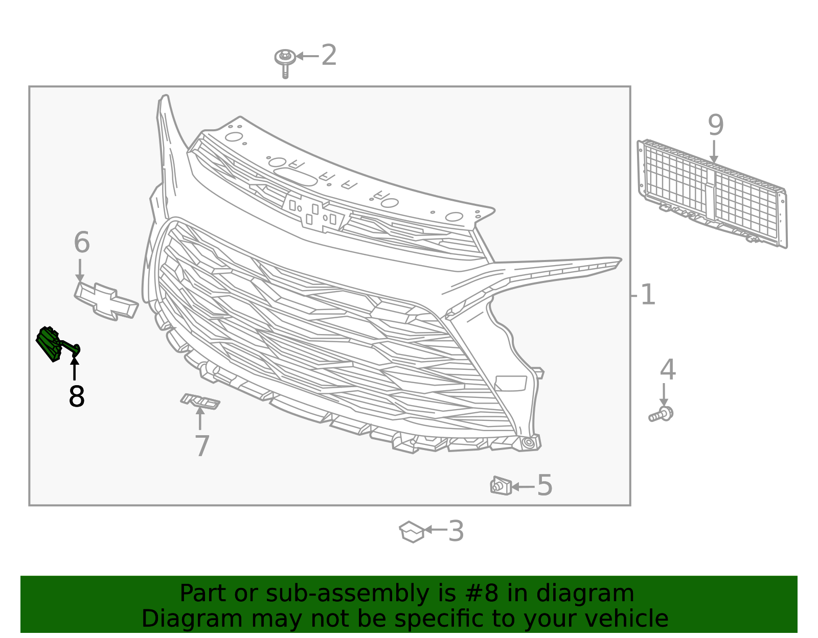 2021-2023 Chevrolet Trailblazer Front Grille Opening Cover 42752117 ...