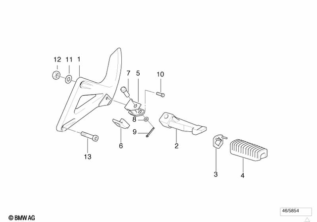 46712345251 - : Footrest Plate, Left for BMW-Motorrad Image