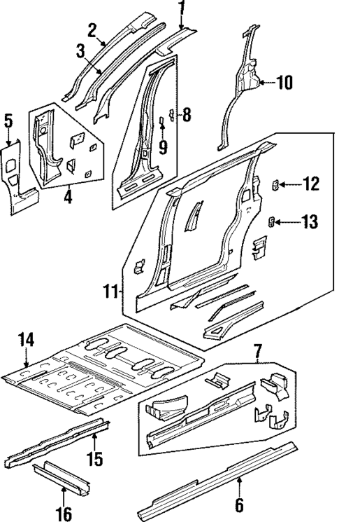 Center Pillar for 1998 Oldsmobile Silhouette #0