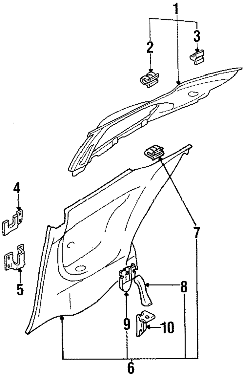 Interior Trim - Quarter Panels for 1998 Chrysler Sebring #0
