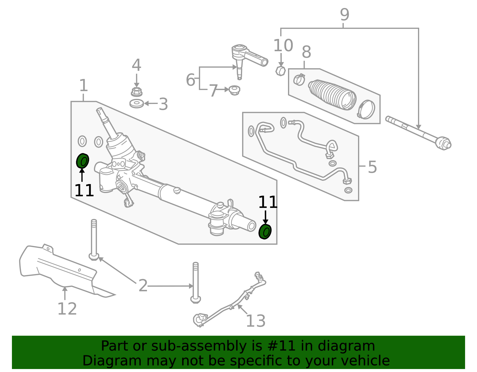 2010-2019 GM Steering Linkage Inner Tie Rod Dampener Ring 13277645 GM ...