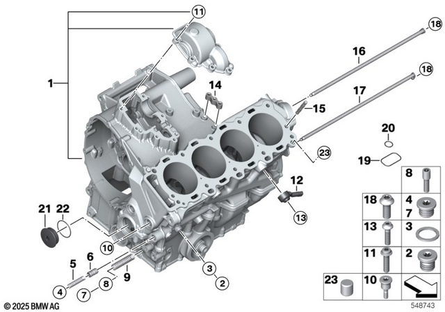 11119480982 - Engine: Crankcase -  for BMW-Motorrad Image image