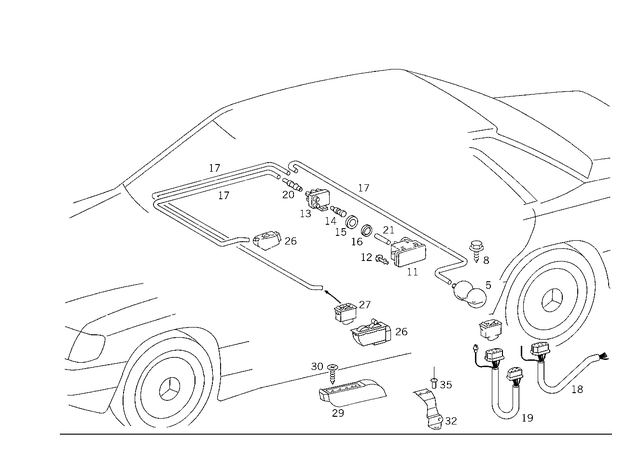 1298000119 - Vacuum System: Container for Mercedes-Benz: 200, 200D, 260E, 280E, 300CE, 300D, 300E, 300SL, 300TD, 300TE, 400E, 500E, 500SL, 600SL, C220, C230, C280, C43 AMG, CLK430, E420, E430, SL320 Image image