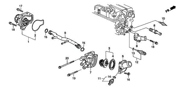 Water Pump - Sensor (3) for 2001 Acura Integra #0