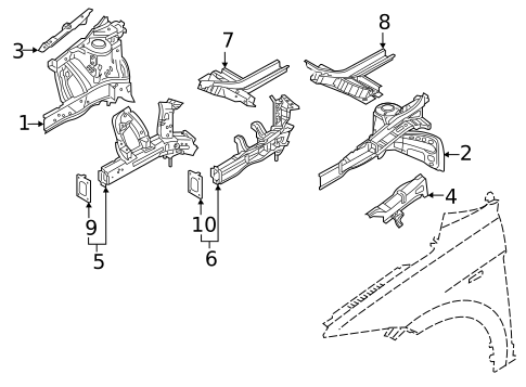 Structural Components & Rails for 2020 Hyundai Elantra #0