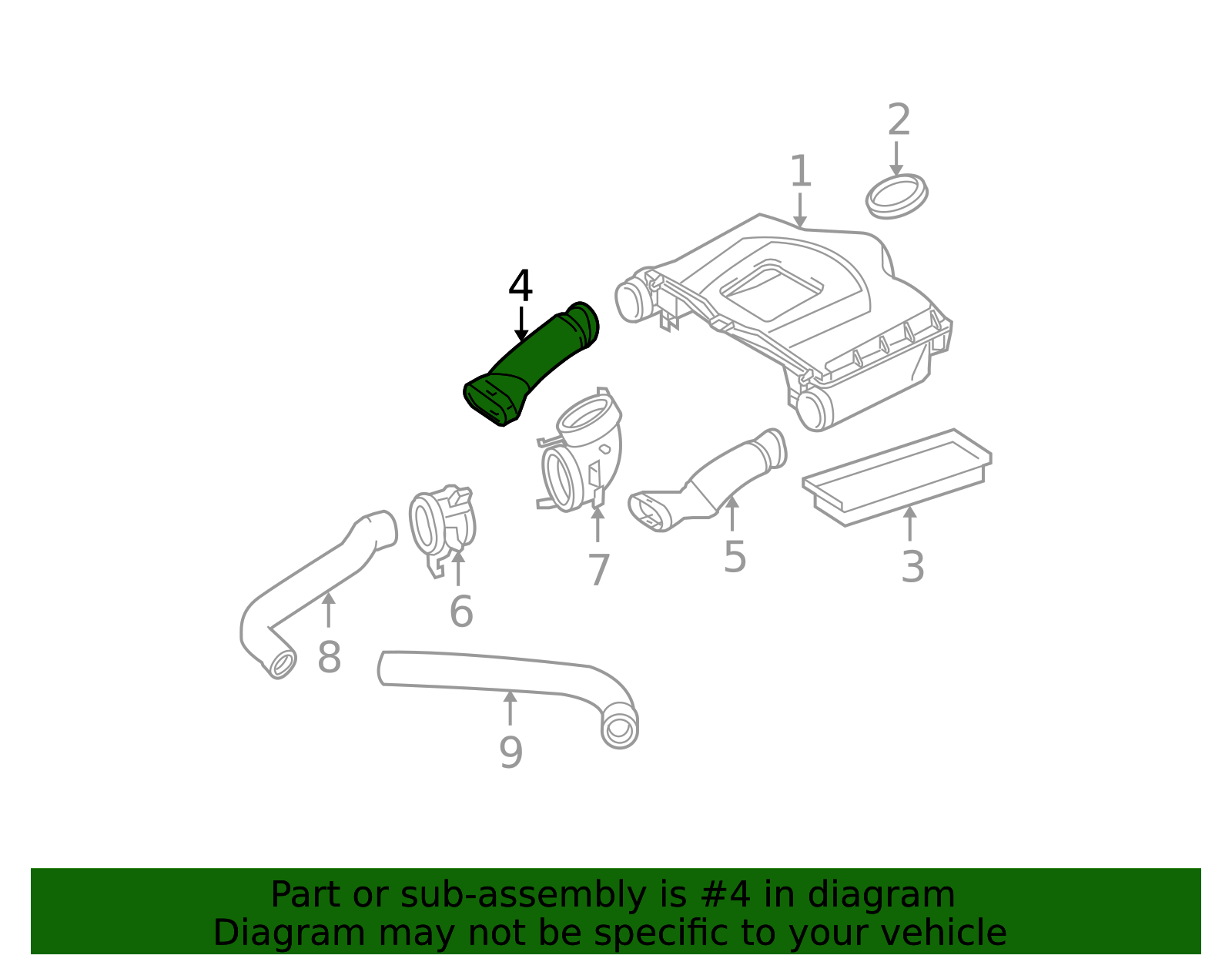 Genuine OEM Engine Air Intake Hose | 272-090-36-82 | Fits Select 2008 ...