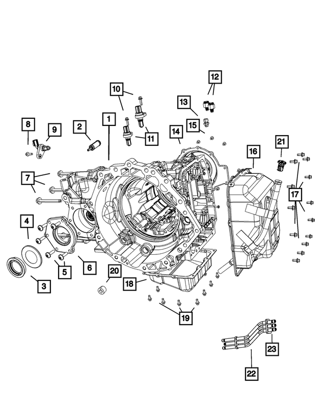 68008550AB - Automatic Transaxle 6 Speed: Transaxle Case for Mopar Image