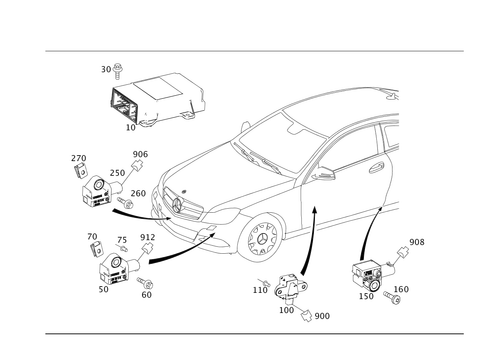 Belt Tensioner, Airbag and Side Airbag for 2014 Mercedes-Benz C350 #0