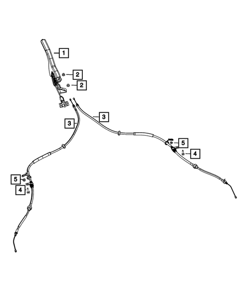 Parking Brake Lever, Cables, and Rear Disc Park Brake Assembly for 2014 Chrysler 200 #1