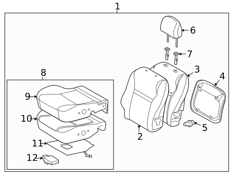 Front Seat Components for 2009 Pontiac Vibe #2