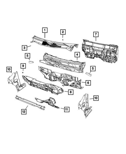 Cowl and Dash Panel for 2017 Jeep Compass #0
