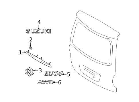 Exterior Trim - Lift Gate for 2010 Suzuki SX4 #0