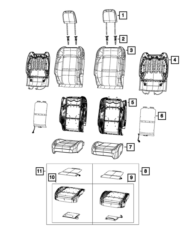 7TA06TX7AA - : Front Seat Back Cover, Right for Mopar Image