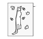 25836965 - : Lock Pillar Trim for Chevrolet: Silverado 1500, Silverado 2500 HD, Silverado 3500 HD | GMC: Sierra 1500, Sierra 2500 HD, Sierra 3500 HD Image