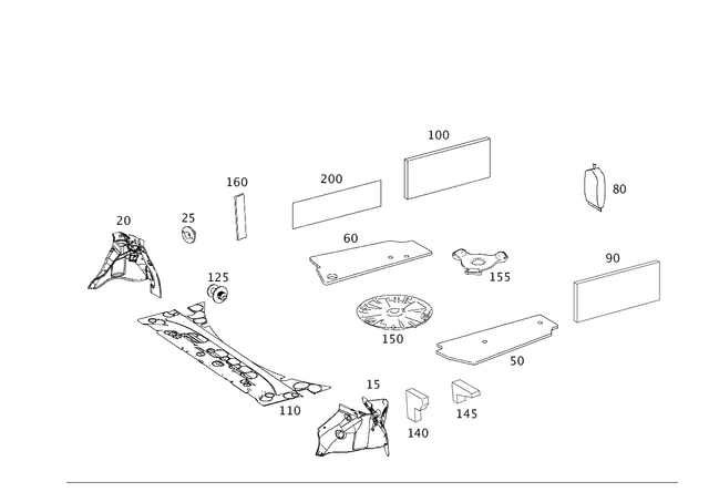 2166820141 - Panelling: Damping for Mercedes-Benz: CL550, CL600, CL63 AMG, CL65 AMG Image image