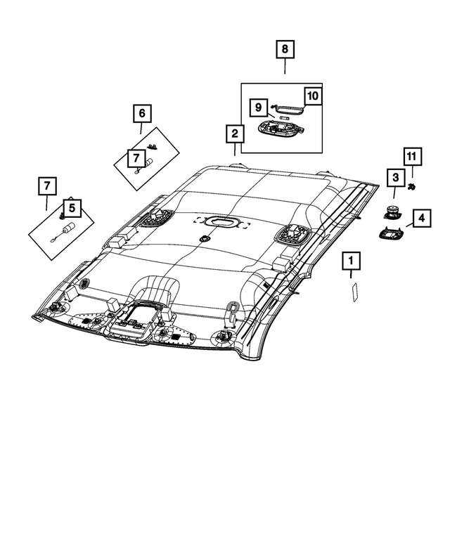 « 7GW37DX9AA –  : Garnissage Du Pavillon pour Mopar Image »