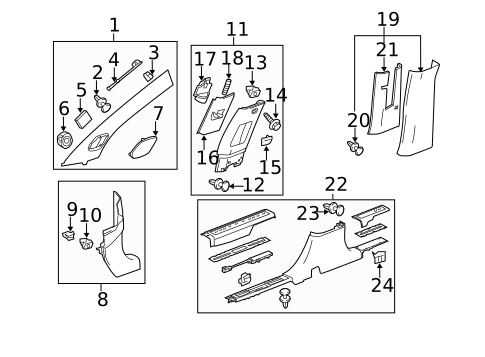 Interior Trim - Pillars for 2012 Cadillac SRX #0